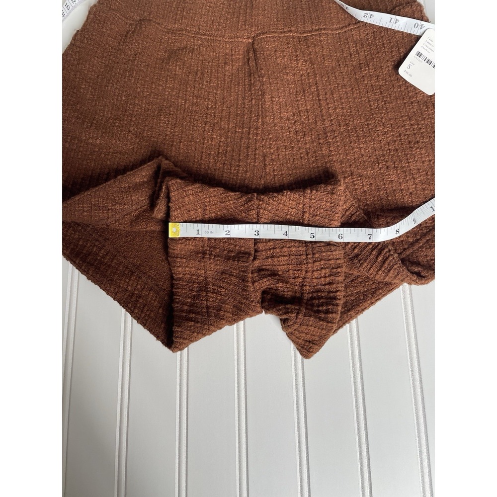 NEW Free People HiRise Sweater Knit Shorts Sz S Pockets Brown Goblin Pirate Fall - Picture 4 of 12